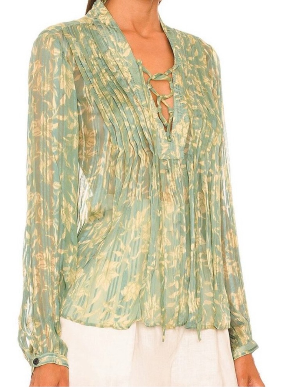 rag and bone green blouse